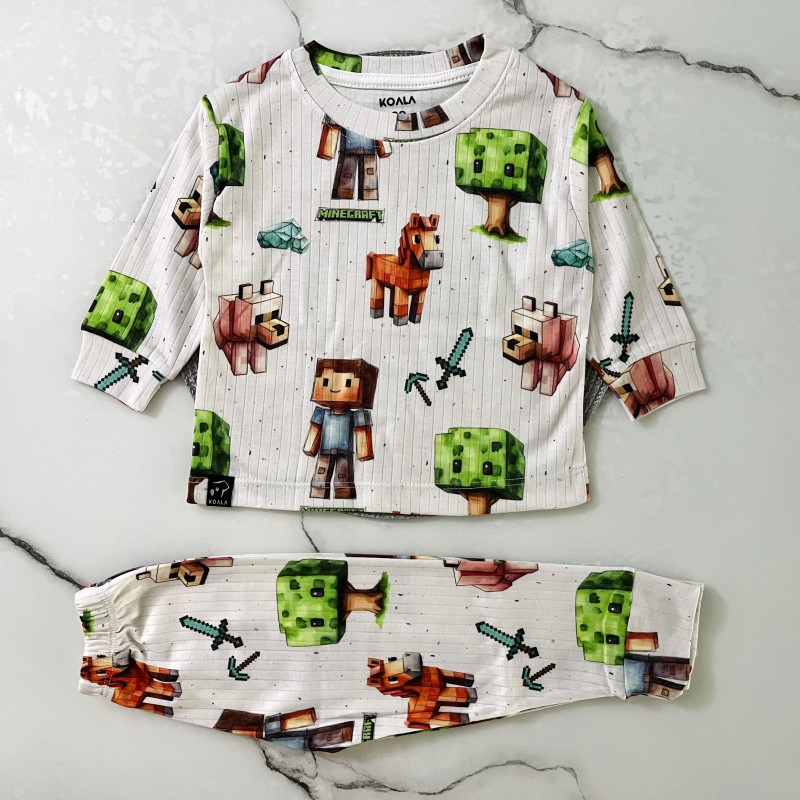 ست بلوز شلوار راحتی ریلی ماینکرافت kids