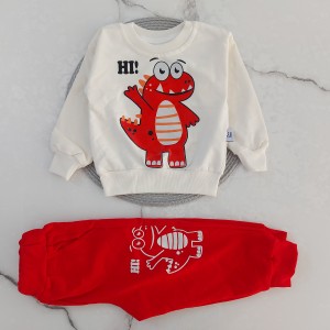 بلوز و شلوار دورس دایناسور Hi قرمز kids