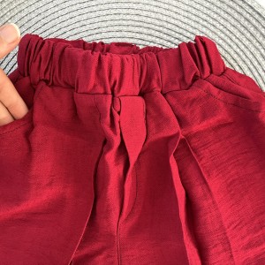 تیشرت و شلوارک فلور زرشکی kids