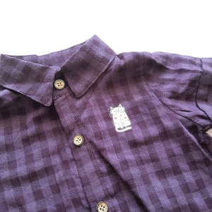 پیراهن پسرانه چهارخانه بادمجانی شیکو کد 160