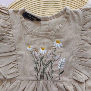 پیراهن مجلسی گلدوزی نسکافه ای kids