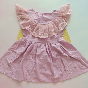 پیراهن مرواریدی یقه توردار یاسی kids