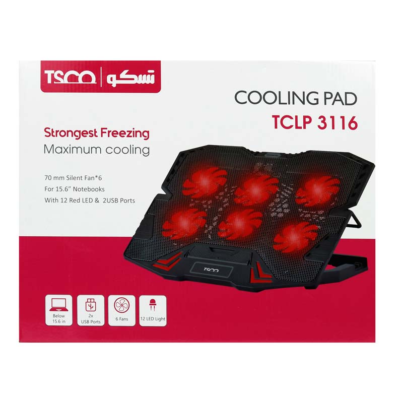 پایه خنک کننده لپ تاپ 6 فن  تسکو مدل TCLP3116