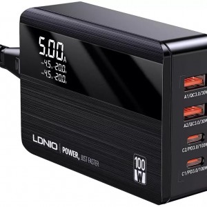 پاور هاب سوپر فست شارژ تایپ سی و یو اس بی 100 وات الدنیو LDNIO A4809C