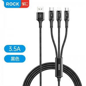 کابل 3کاره فست شارژ 100 وات راک مدل 0844 ROCK