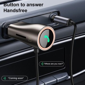 گیرنده بلوتوث خودرو به همراه کابل صدا آی‌یوایکس 1.4 متری راک ROCK B700