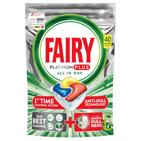 قرص ماشین ظرفشویی فیری مدل Platinum Plus بسته 40 عددی