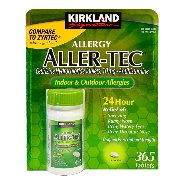 ضد  آلرژی Aller-Tec برند کرکلند سیتریزین 10 میلی‌گرم ضد حساسیت 24 ساعته