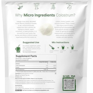 شیرخشک آغوز گاو تغذیه شده با علف برند MICROINGREDIENTS