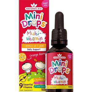 قطره مولتی‌ ویتامین کودکان 3 ماه تا ۵ سال Natures Aid – حجم ۵۰ میلی لیتر