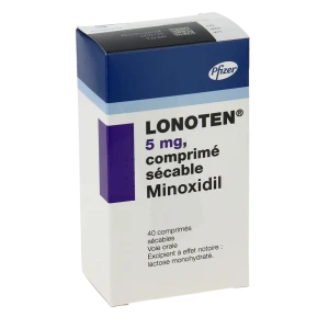 مکمل‌‌ خوراکی ماینوکسیدیل ( Lonoten 5 mg ) 40 عددی ساخت شرکت فایزر فرانسه