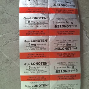 مکمل‌‌ خوراکی ماینوکسیدیل ( Lonoten 5 mg ) 40 عددی ساخت شرکت فایزر فرانسه