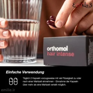 مکمل ضد ریزش و رشد مجدد مو ortomol hair او تومور هیر اینتنس  ۱۸۰ عددی