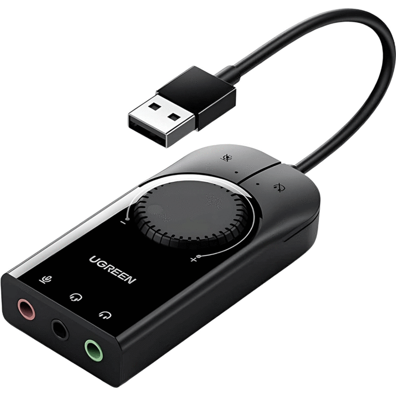 کارت صدا اکسترنال USB به جک 3.5 میلی‌متر یوگرین با کابل 15 سانتی‌متری CM129 40964
