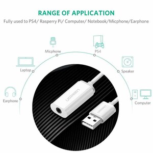 کابل انتقال صدای USB به جک 3.5 میلی‌متری یوگرین US206 30712