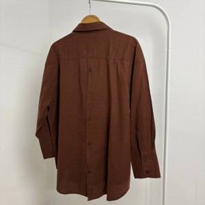 شومیز کتان پشت دکمه دار کد 2052