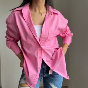 شومیز لینن صورتی کد 3834