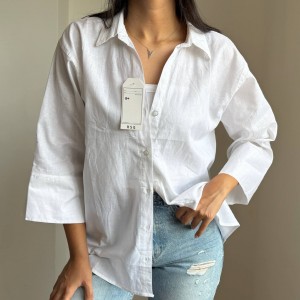 شومیز لینن سفید کد 2208