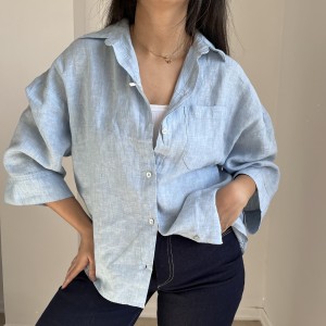 شومیز لینن مشکی کد 2642