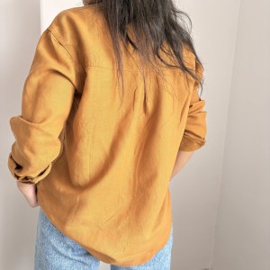 شومیز لینن خردلی کد 5873