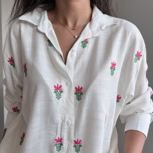 شومیز لینن گلدوزی کد 1658