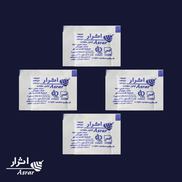 ساشه نمک تکنفره تصفیه شده یددار چهارگوش ۵۰۰۰ عددی
