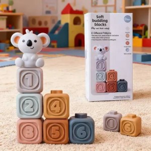 مکعب نرم آموزشی اعداد کودک مدل Soft Building Blocks بسته 6 عددی