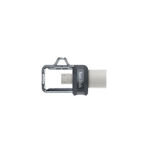 فلش مموری سن دیسک مدل Ultra Dual Drive m3.0 ظرفیت 64 گیگابایت با دو رابط USB Type-A و USB Type-C، سرعت انتقال 130 مگابایت بر ثانیه، استاندارد USB 3.2 Gen1، مناسب انتقال سریع و ایمن فایل بین دستگاه‌های هوشمند