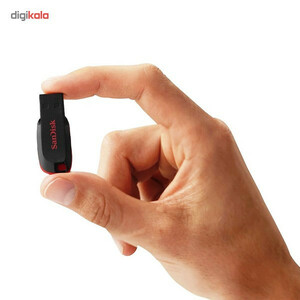 فلش مموری سن دیسک مدل Cruzer Blade CZ50 ظرفیت 128 گیگابایت با رابط USB 2.0، بدنه مات مقاوم در برابر لک و اثر انگشت، سرعت انتقال 30 مگابایت بر ثانیه، قابلیت رمزگذاری اطلاعات و طراحی بدون درپوش با شیار اتصال بند