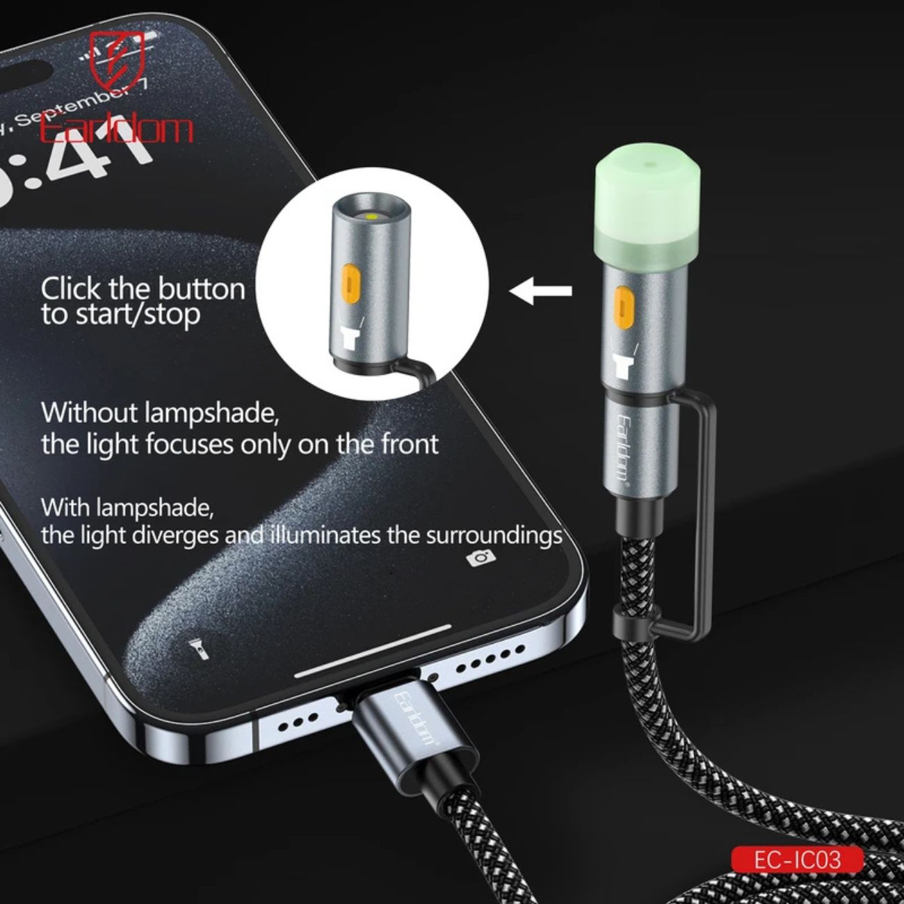 چراغ ال ای دی کابل شارژ