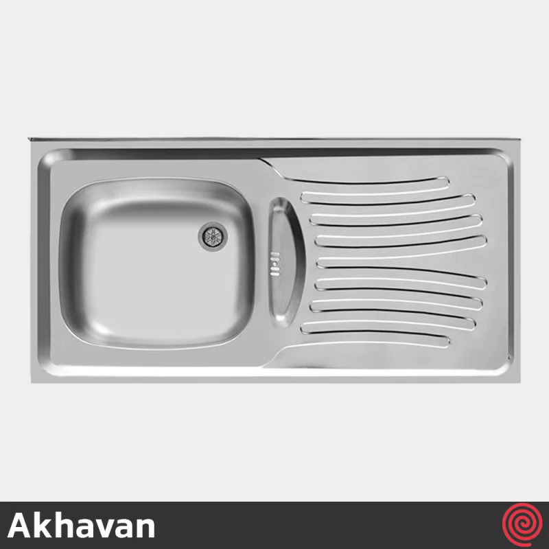 سینک ظرفشویی اخوان مدل Akhavan 123-50 | تک لگنه نیمه فانتزی روکار