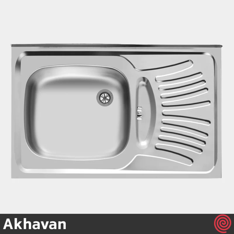 سینک ظرفشویی اخوان مدل Akhavan 124-50 | تک لگنه نیمه فانتزی روکار