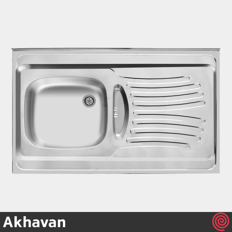 سینک ظرفشویی اخوان مدل Akhavan 125-60 | تک لگنه نیمه فانتزی روکار