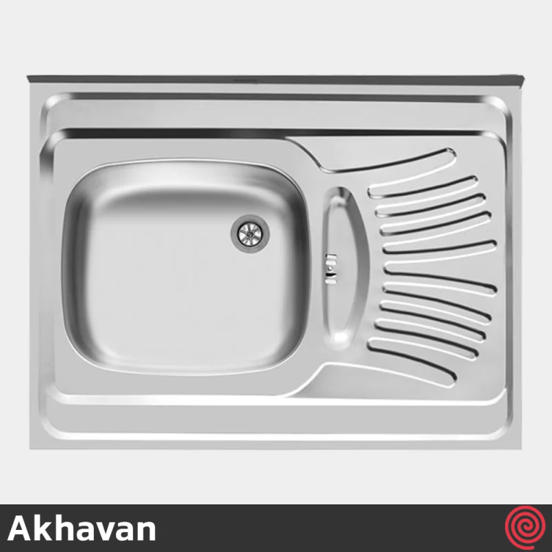 سینک ظرفشویی اخوان مدل Akhavan 126-60 | تک لگنه نیمه فانتزی روکار