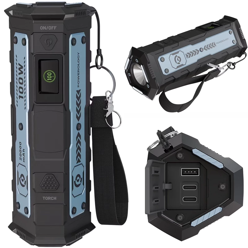 پاور بانک 20000 پاورولوژی مدل Powerology PPBCHA91BK | با چراغ قوه