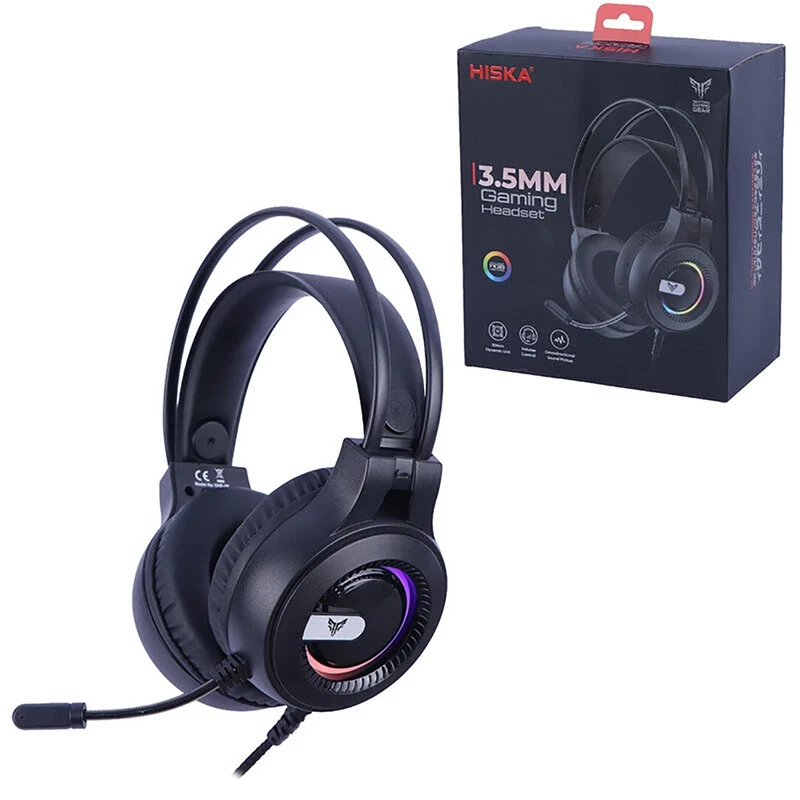 هدفون و هدست گیمینگ سیمی هیسکا مدل HISKA GHR-09 | با نور RGB