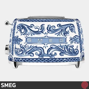 توستر نان 2 اسلایس اسمگ مدل SMEG TSF01DGB | رنگ آبی مدیترانه ای، اسلات کوچک