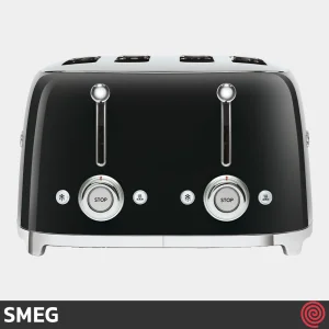 توستر نان 4 اسلایس اسمگ مدل SMEG TSF03BL | رنگ مشکی براق، اسلات کوچک