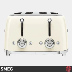 توستر نان 4 اسلایس اسمگ مدل SMEG TSF03CR | رنگ کرم، اسلات کوچک