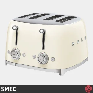 توستر نان 4 اسلایس اسمگ مدل SMEG TSF03CR | رنگ کرم، اسلات کوچک