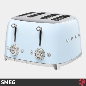 توستر نان 4 اسلایس اسمگ مدل SMEG TSF03PB | رنگ آبی پاستلی، اسلات کوچک