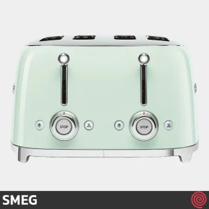 توستر نان 4 اسلایس اسمگ مدل SMEG TSF03PG | رنگ سبز پاستلی، اسلات کوچک