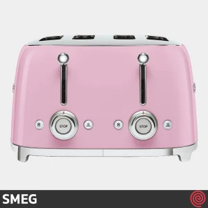 توستر نان 4 اسلایس اسمگ مدل SMEG TSF03PK | رنگ صورتی، اسلات کوچک