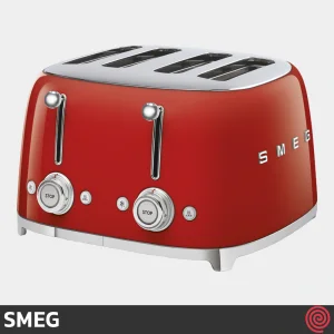 توستر نان 4 اسلایس اسمگ مدل SMEG TSF03RD | رنگ قرمز، اسلات کوچک