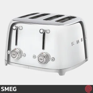 توستر نان 4 اسلایس اسمگ مدل SMEG TSF03SS | رنگ استیل براق، اسلات کوچک
