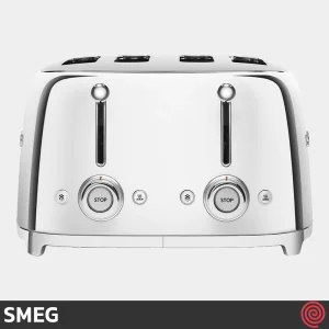 توستر نان 4 اسلایس اسمگ مدل SMEG TSF03SS | رنگ استیل براق، اسلات کوچک