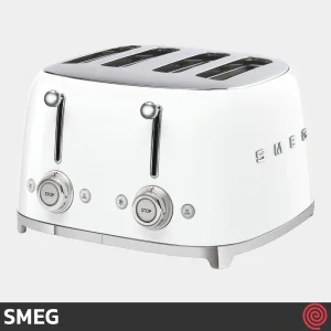 توستر نان 4 اسلایس اسمگ مدل SMEG TSF03WH | رنگ سفید براق، اسلات کوچک
