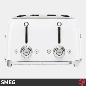 توستر نان 4 اسلایس اسمگ مدل SMEG TSF03WH | رنگ سفید براق، اسلات کوچک