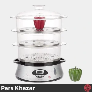 بخارپز پارس خزر مدل دیجی استایل Pars Khazar Digi Steel | گنجایش 13 لیتری