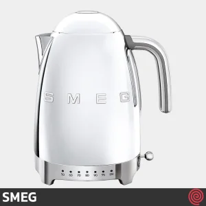 کتری برقی مدرج اسمگ مدل SMEG KLF04SS | رنگ استیل براق با گنجایش 1.7 لیتر